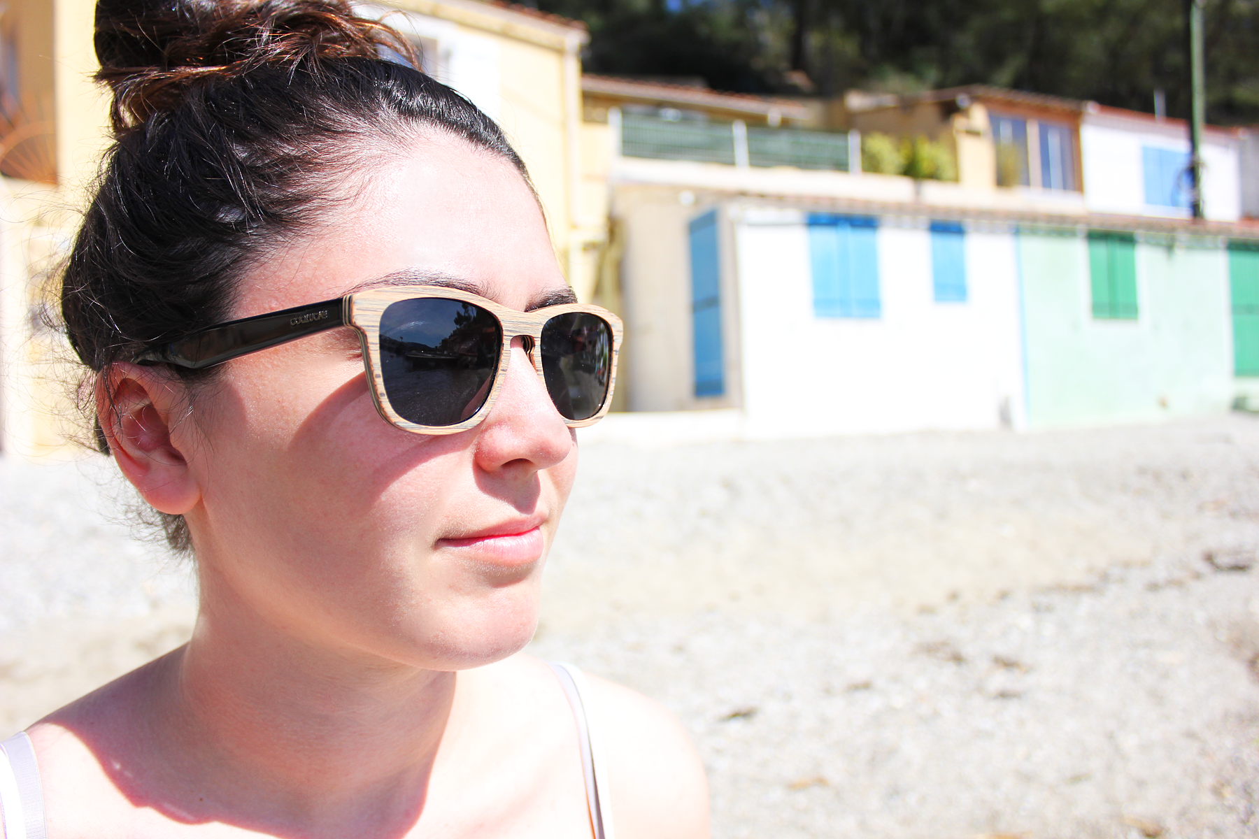 Gafas de sol de madera para mujer verano