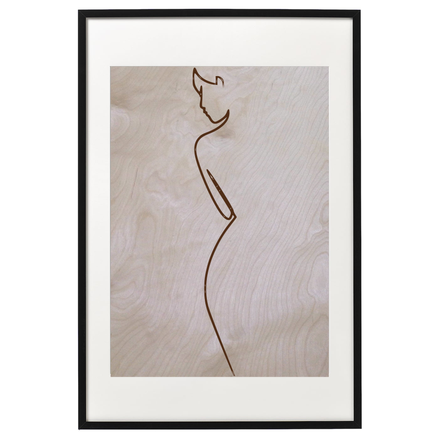 Affiche en bois femme silhouette
